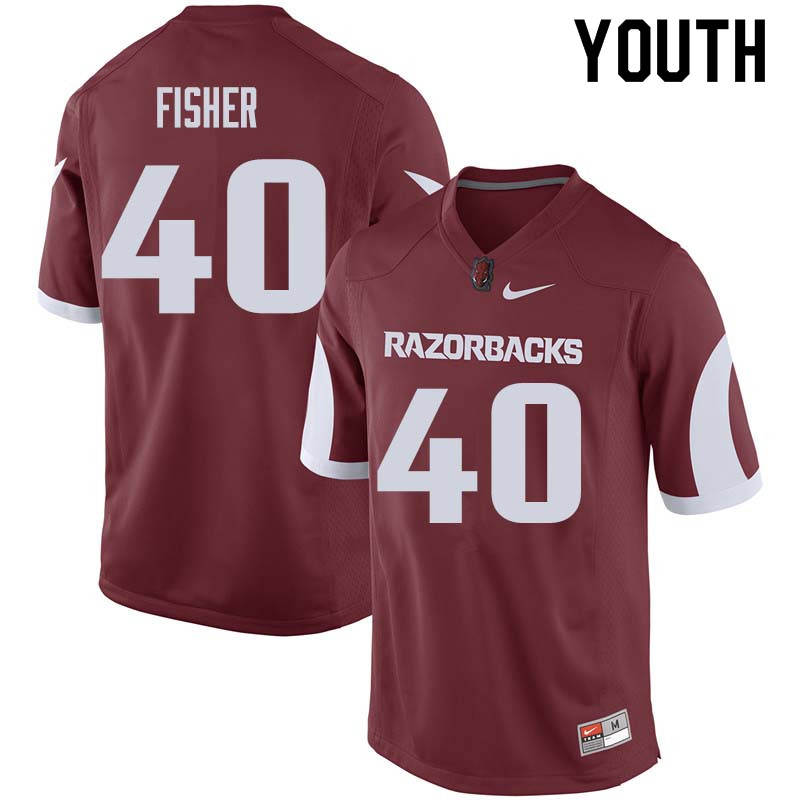 Youth #40 Kyrei Fisher Arkansas Razorback College Football Jerseys Sale-Cardinal